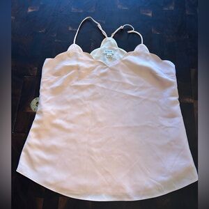 J. Crew Cream Scalloped Camisole